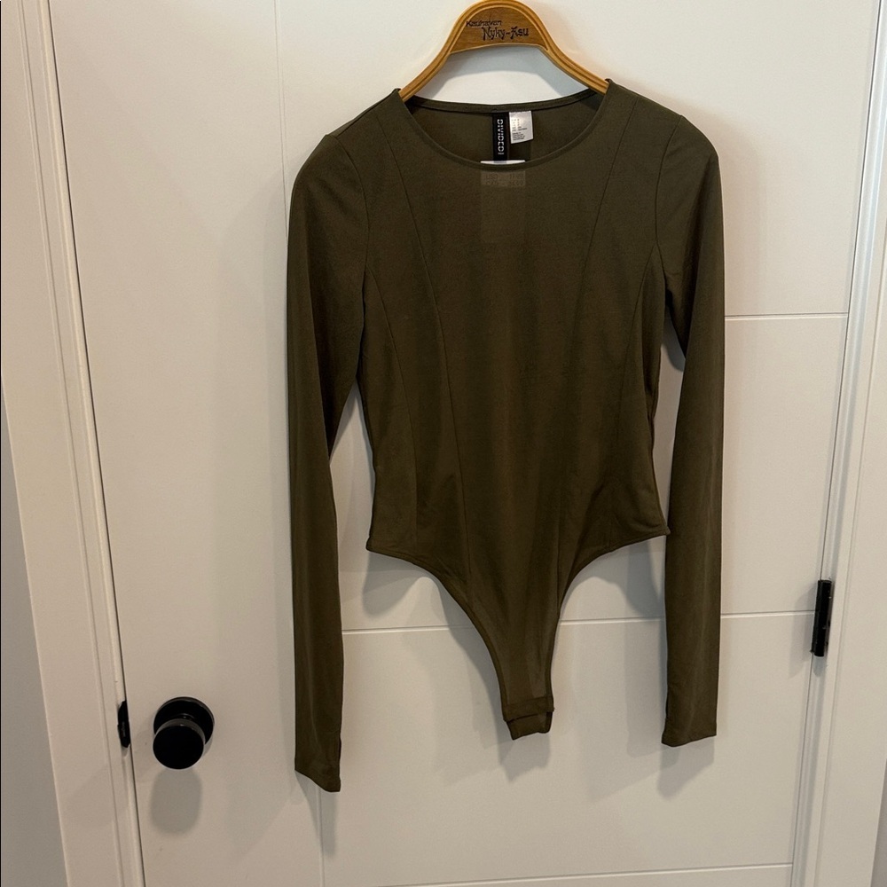 Divided Olive Long Sleeve Bodysuit size medium NWT